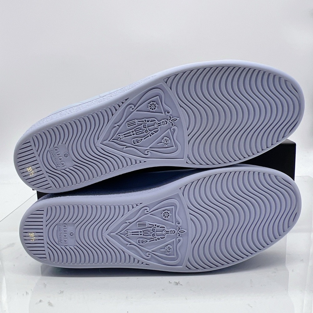 GUCCI Ace Interlocking GG Logo Low Top Sneaker Baby Blue Leather EU 38.5 US 8.5 - Picture 12 of 15
